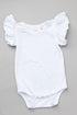 white-s-s-flutter-bodysuit Mila &  Rose - Sophia's Style-White S/S Flutter Bodysuit-0-3M--1